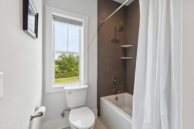 729 Waterstone Dr, Wilmington, NC 28411 - full bathroom with toilet, shower / tub combo, and baseboards