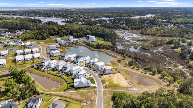 729 Waterstone Dr, Wilmington, NC 28411 - aerial view of property and surrounding area featuring a nearby body of water and nearby suburban area