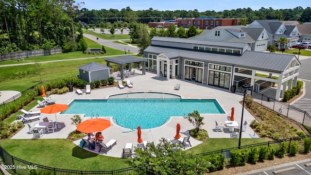 729 Waterstone Dr, Wilmington, NC 28411 - community pool with a patio area, a pergola, and an outdoor structure