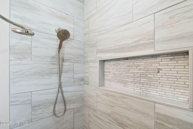 interior details with tiled shower
