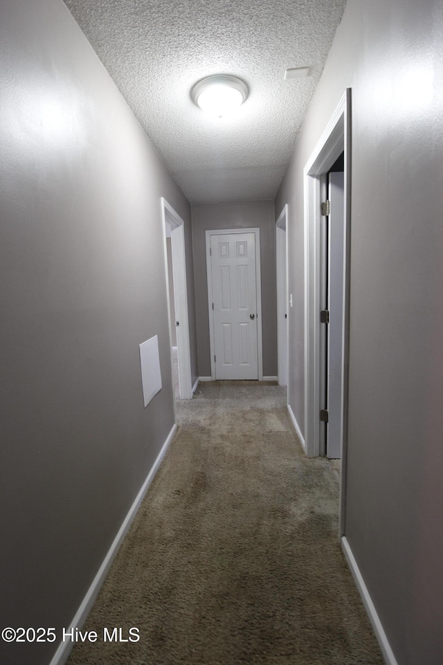 205 S Creek Dr, Jacksonville, NC 28540 - corridor with a textured ceiling, carpet floors, and baseboards
