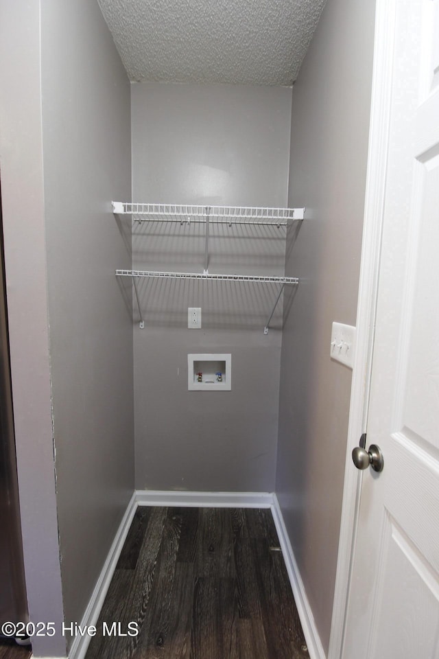 205 S Creek Dr, Jacksonville, NC 28540 - laundry area with wood finished floors, hookup for a washing machine, baseboards, and a textured ceiling
