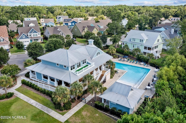 bird's eye view featuring a residential view