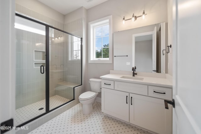 2652 Alvernia Dr, Castle Hayne, NC 28429 - full bathroom with toilet, vanity, and a stall shower