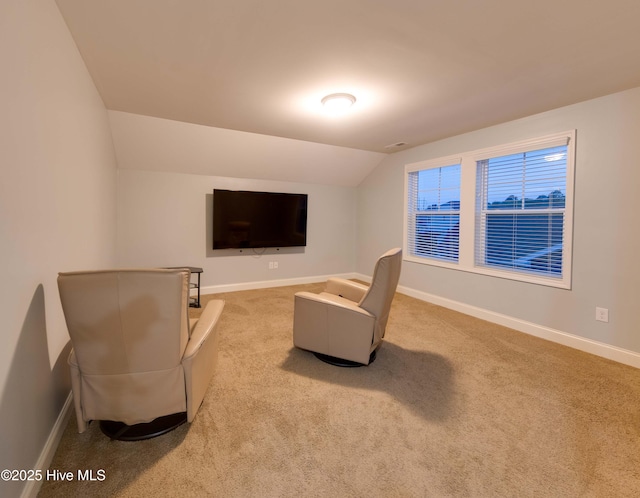 5225 National Garden Trl, Winnabow, NC 28479 - unfurnished room featuring baseboards, lofted ceiling, and carpet