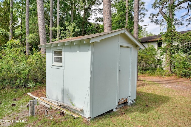 view of shed