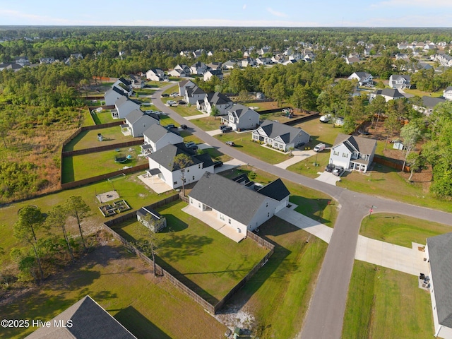 aerial view featuring a residential view