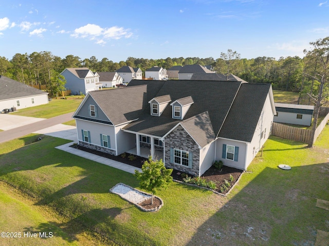 bird's eye view with a residential view