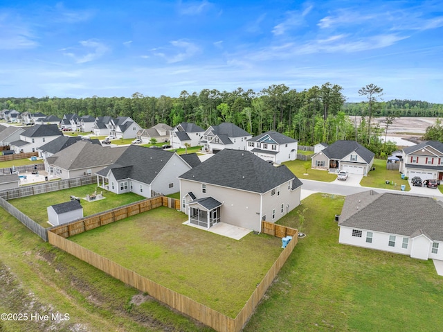 aerial view featuring a residential view