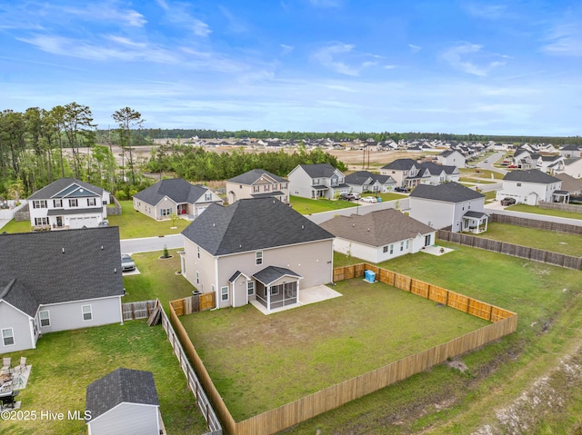 bird's eye view with a residential view
