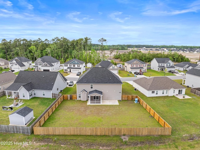 aerial view featuring a residential view