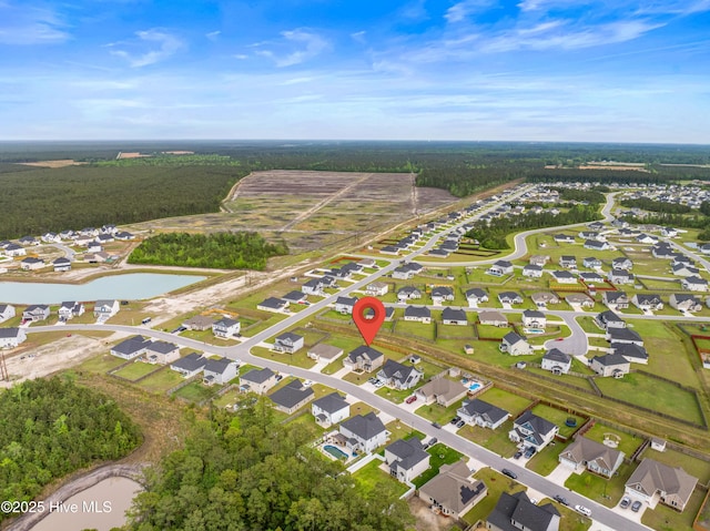 bird's eye view with a residential view