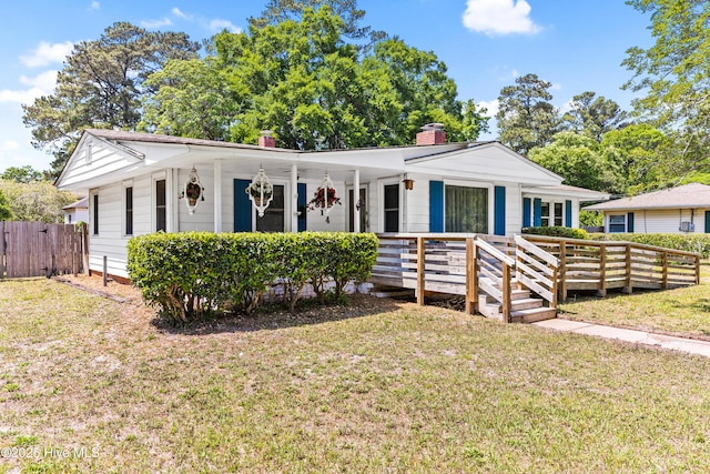 814 Latimer Dr, Wilmington, NC 28403 - view of front of home with a chimney
