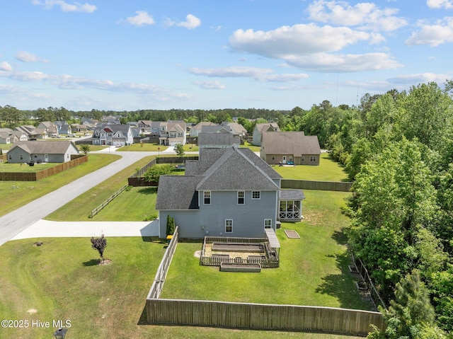 drone / aerial view with a residential view