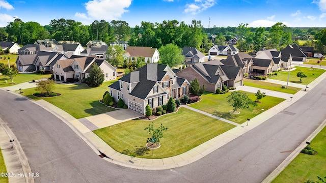 drone / aerial view with a residential view
