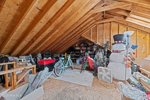 view of unfinished attic