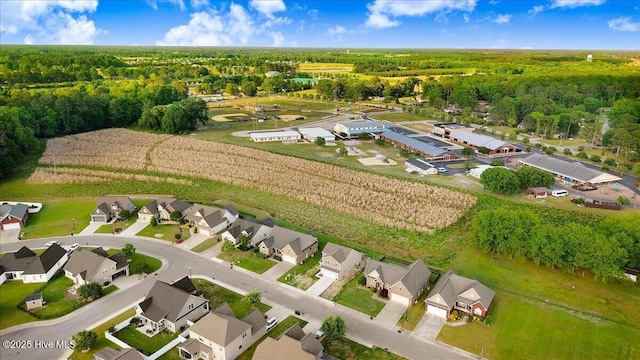 bird's eye view with a view of trees