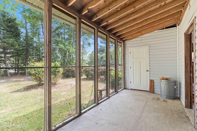 view of unfurnished sunroom