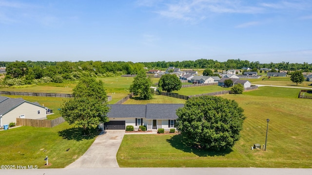 bird's eye view with a residential view