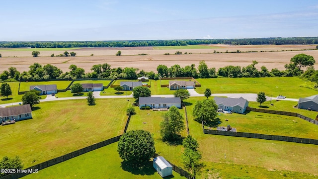 aerial view with a rural view