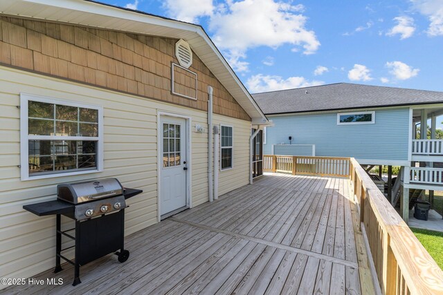 deck with area for grilling