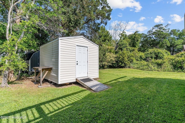 view of shed