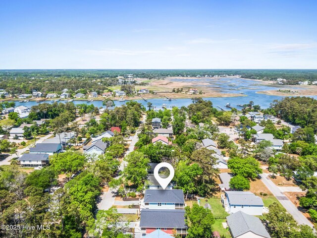 322 NE 50th St, Oak Island, NC 28465 - aerial view with a water view and a residential view