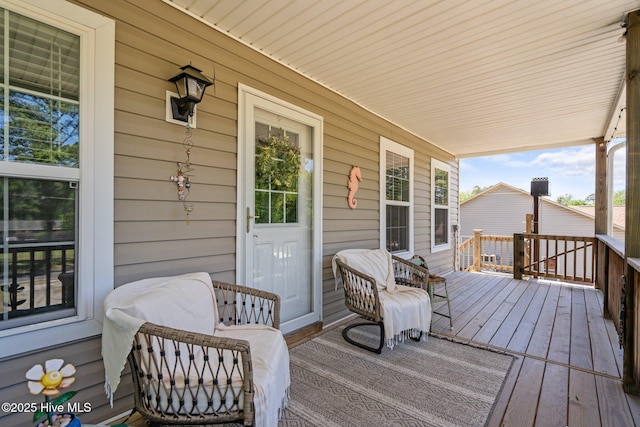 deck with a porch