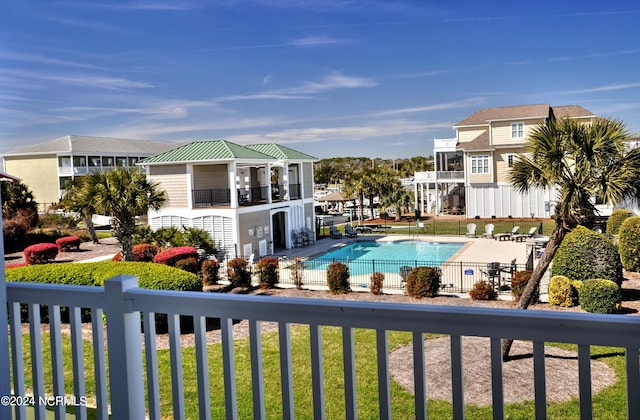 pool featuring fence
