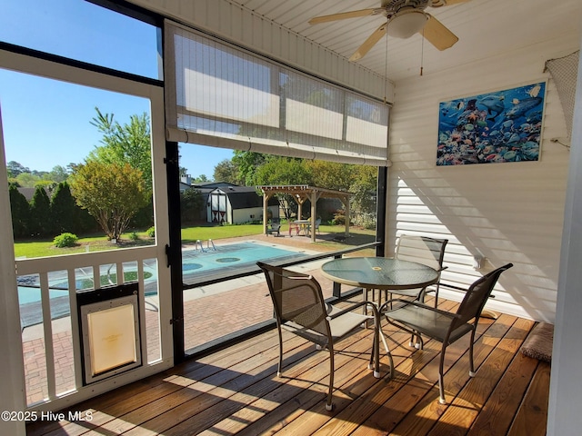 view of sunroom