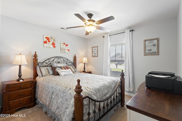 743 Heather Glen Ln, Calabash, NC 28467 - carpeted bedroom with ceiling fan and visible vents