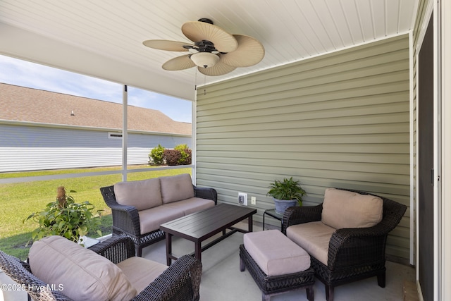 743 Heather Glen Ln, Calabash, NC 28467 - view of patio with outdoor lounge area and a ceiling fan