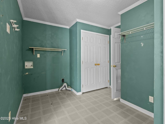 305 Cottontail Run, Newport, NC 28570 - washroom with baseboards, laundry area, hookup for a washing machine, and a textured ceiling