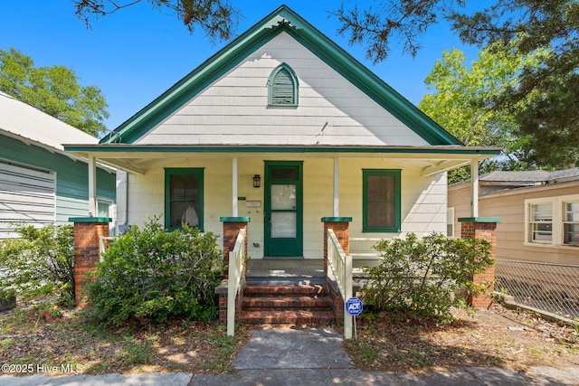 bungalow featuring covered porch