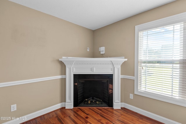 2202 Sweet Bay Dr Unit B, Greenville, NC 27834 - detailed view of a fireplace, wood finished floors, and baseboards