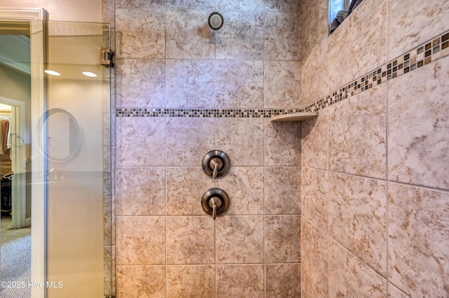 bathroom featuring a stall shower