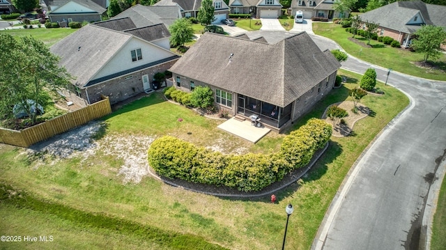 bird's eye view featuring a residential view