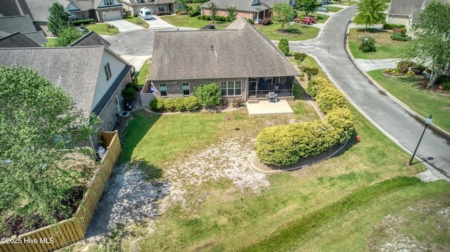 drone / aerial view with a residential view