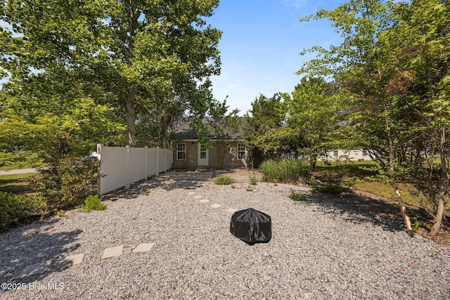 view of yard with fence