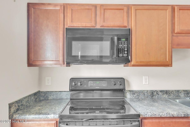 189 Queens Haven Rd, Hubert, NC 28539 - kitchen with black microwave and range with electric cooktop