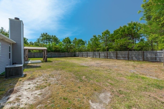 189 Queens Haven Rd, Hubert, NC 28539 - view of yard with central AC unit and a fenced backyard