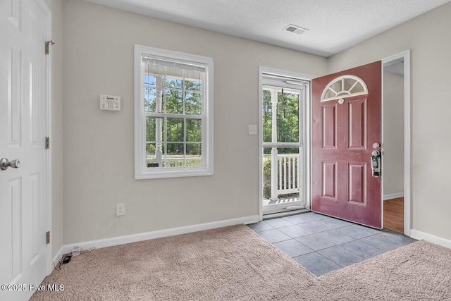 189 Queens Haven Rd, Hubert, NC 28539 - tiled entrance foyer featuring a textured ceiling, a wealth of natural light, baseboards, and visible vents