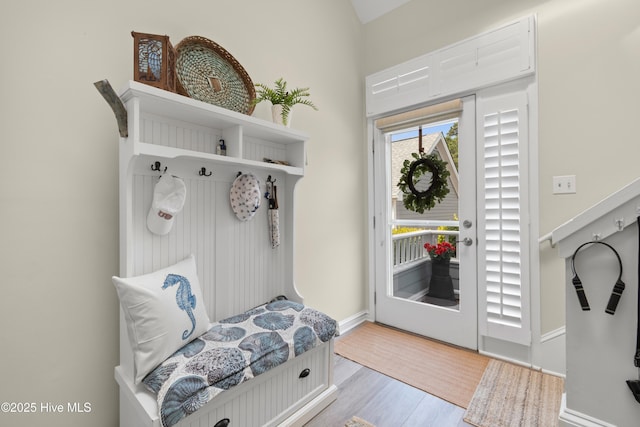 1710 Deerfield Ct SW Unit 4A, Ocean Isle Beach, NC 28469 - mudroom with wood finished floors and baseboards