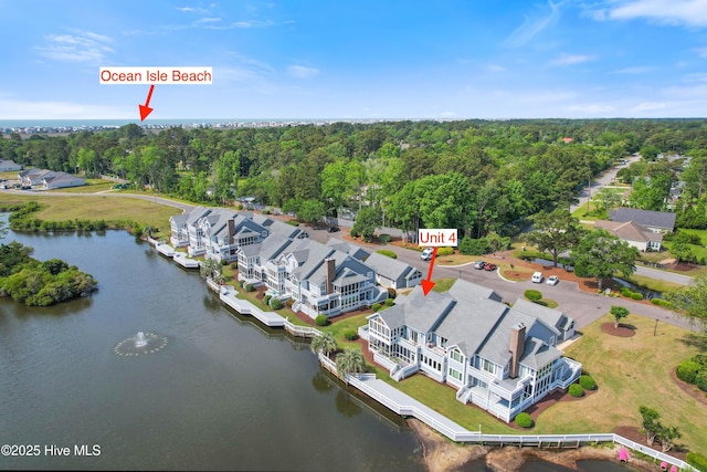 1710 Deerfield Ct SW Unit 4A, Ocean Isle Beach, NC 28469 - aerial view of a large body of water and a forest