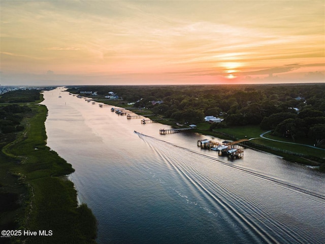 1710 Deerfield Ct SW Unit 4A, Ocean Isle Beach, NC 28469 - aerial view at dusk of a water view