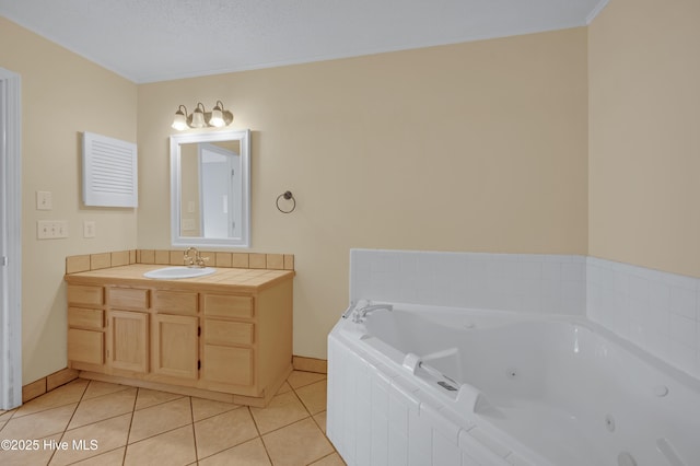 2910 Mulberry Ln Unit B, Greenville, NC 27858 - full bath with a whirlpool tub, vanity, and tile patterned floors