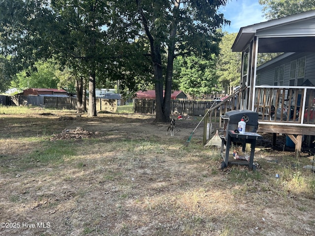 view of yard featuring fence