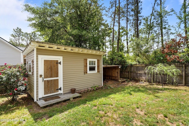 view of shed