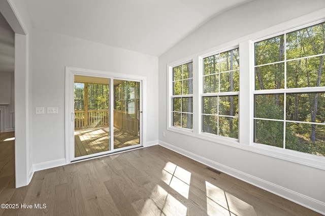 231 Dona Dr, Carthage, NC 28327 - unfurnished sunroom featuring lofted ceiling