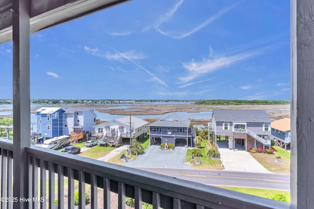 property view of water featuring a residential view